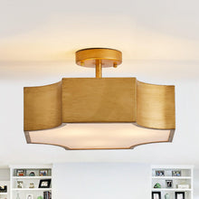 Cargar imagen en el visor de la galería, Golden LED Semi Flush Mount Ceiling Light
