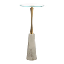 Cargar imagen en el visor de la galería, Golden Marble &amp; Metal Table with Pedestal Base
