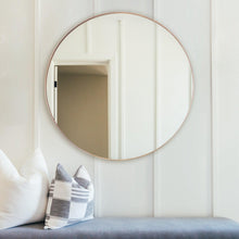 Load image into Gallery viewer, Golden Modern Round Framed Wall Mirror
