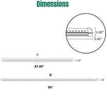 Cargar imagen en el visor de la galería, T8 Integrated 8ft LED Shop Lights Triac Dimmable- 60W with 6500K and 8400 Lumens, 100V-277V- Linkable LED Fixture
