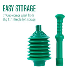Load image into Gallery viewer, Bellows Accordion Toilet Plunger (Green)
