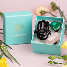 Load image into Gallery viewer, Hamsa Hand of Safe Travels: Aromatherapy Crystal Car Kit
