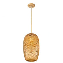 Load image into Gallery viewer, Hand-Weaved Rattan Cocoon Pendant Light
