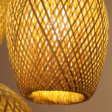 Load image into Gallery viewer, Hand-Weaved Rattan Cocoon Pendant Light
