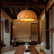 Load image into Gallery viewer, Hand-Weaved Rattan Cocoon Pendant Light
