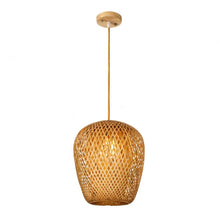 Load image into Gallery viewer, Hand-Weaved Rattan Cocoon Pendant Light
