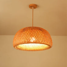 Load image into Gallery viewer, Hand-Weaved Rattan Cocoon Pendant Light
