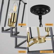 Carregar imagem no visualizador da galeria, Hanging Light In Kitchen with 8-Lights - Black &amp; Gold Tiered Chandelier
