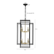 Carregar imagem no visualizador da galeria, Hanging Light In Kitchen with 8-Lights - Black &amp; Gold Tiered Chandelier
