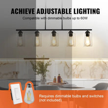 Carregar imagem no visualizador da galeria, Hanging Pendant Lights for Kitchen Island with 5-Lights &amp; Adjustable Design
