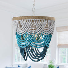 Cargar imagen en el visor de la galería, Hatfield 4-Light Bohemia Style Wood Beaded Chandelier
