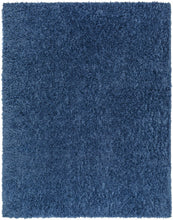 Carregar imagem no visualizador da galeria, Faina Solid Dark Blue Shag Rug Washable
