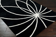 Load image into Gallery viewer, Davison Black Geometric Wool Carpet
