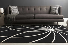 Load image into Gallery viewer, Davison Black Geometric Wool Carpet
