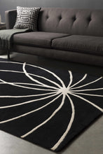 Load image into Gallery viewer, Davison Black Geometric Wool Carpet
