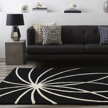Load image into Gallery viewer, Davison Black Geometric Wool Carpet
