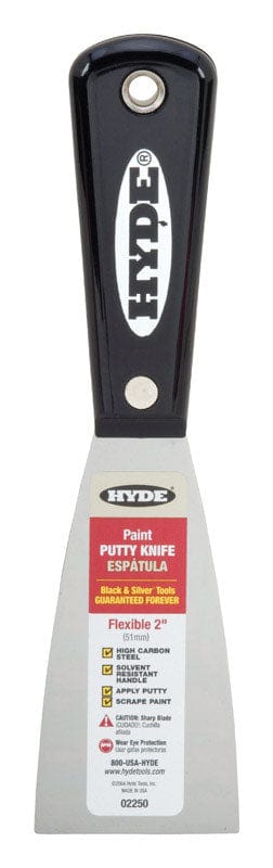 HYDE TOOLS INC Putty Knife Hyde 2 in. W X 7-3/4 in. L High-Carbon Steel Flexible Putty Knife 079423022500