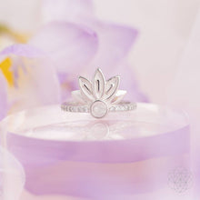 Load image into Gallery viewer, I Am Divinely Guided: 111 Angel Number Silver Lotus Ring

