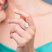 Load image into Gallery viewer, I Am Divinely Guided: 111 Angel Number Silver Lotus Ring
