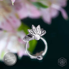 Load image into Gallery viewer, I Am Divinely Guided: 111 Angel Number Silver Lotus Ring
