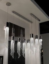 Load image into Gallery viewer, Hanging crystal light fixture for lobby, staircase, loft, stairwell
