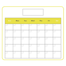 Load image into Gallery viewer, Calendars: Yellow Modern One Month Calendar Dry Erase - Removable Adhesive Decal
