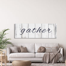 Load image into Gallery viewer, Gather Canvas Sign Gather Sign Large Gather Wood Sign Gather Sign Canvas Wood Dining Room Signs Dining Room Wall Decor Thanksgiving Signs
