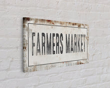 Cargar imagen en el visor de la galería, Farmer&#39;s Market Printed Canvas Sign Rusty Sign Distressed Wall Art Farmer&#39;s Market Cute Kitchen Sign
