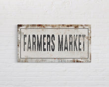 Cargar imagen en el visor de la galería, Farmer&#39;s Market Printed Canvas Sign Rusty Sign Distressed Wall Art Farmer&#39;s Market Cute Kitchen Sign
