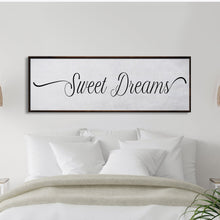 Load image into Gallery viewer, Sweet Dreams Sign, Large Bedroom Wall Decor over the Bed, Farmhouse Decor, Wall Art Decor, Canvas Print, Bedroom Wall Decor
