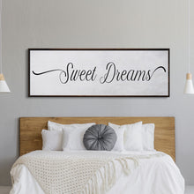 Load image into Gallery viewer, Sweet Dreams Sign, Large Bedroom Wall Decor over the Bed, Farmhouse Decor, Wall Art Decor, Canvas Print, Bedroom Wall Decor
