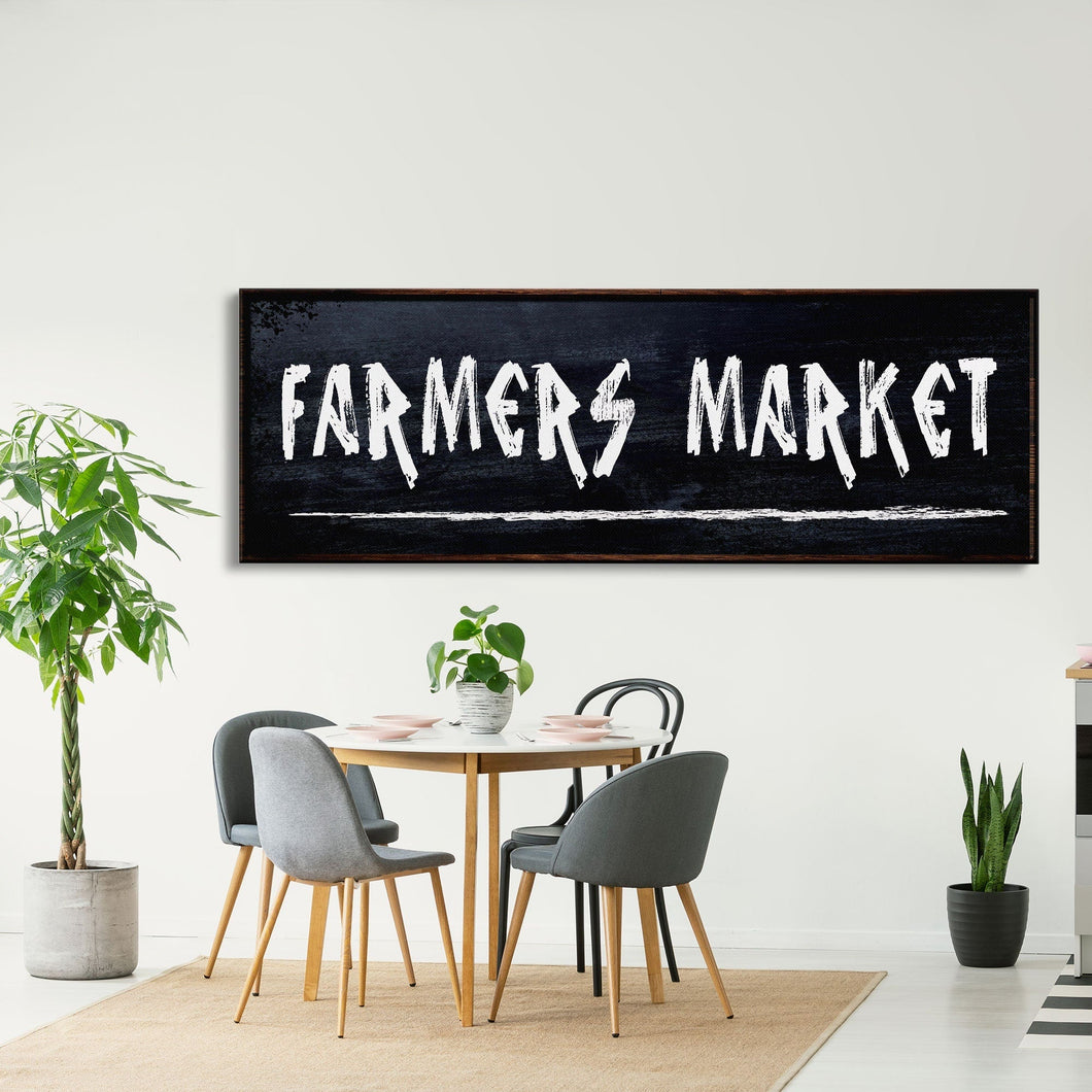 Farmer's Market Printed Canvas Sign Sign Distressed Wall Art Farmer's Market Cute Kitchen Sign Kitchen Wall Art