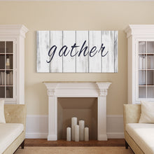Load image into Gallery viewer, Gather Canvas Sign Gather Sign Large Gather Wood Sign Gather Sign Canvas Wood Dining Room Signs Dining Room Wall Decor Thanksgiving Signs

