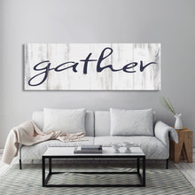 Load image into Gallery viewer, Gather Canvas Sign Gather Sign Large Gather Wood Sign Gather Sign Canvas Wood Dining Room Signs Dining Room Wall Decor Thanksgiving Signs
