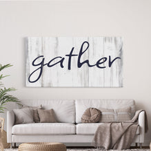 Load image into Gallery viewer, Gather Canvas Sign Gather Sign Large Gather Wood Sign Gather Sign Canvas Wood Dining Room Signs Dining Room Wall Decor Thanksgiving Signs
