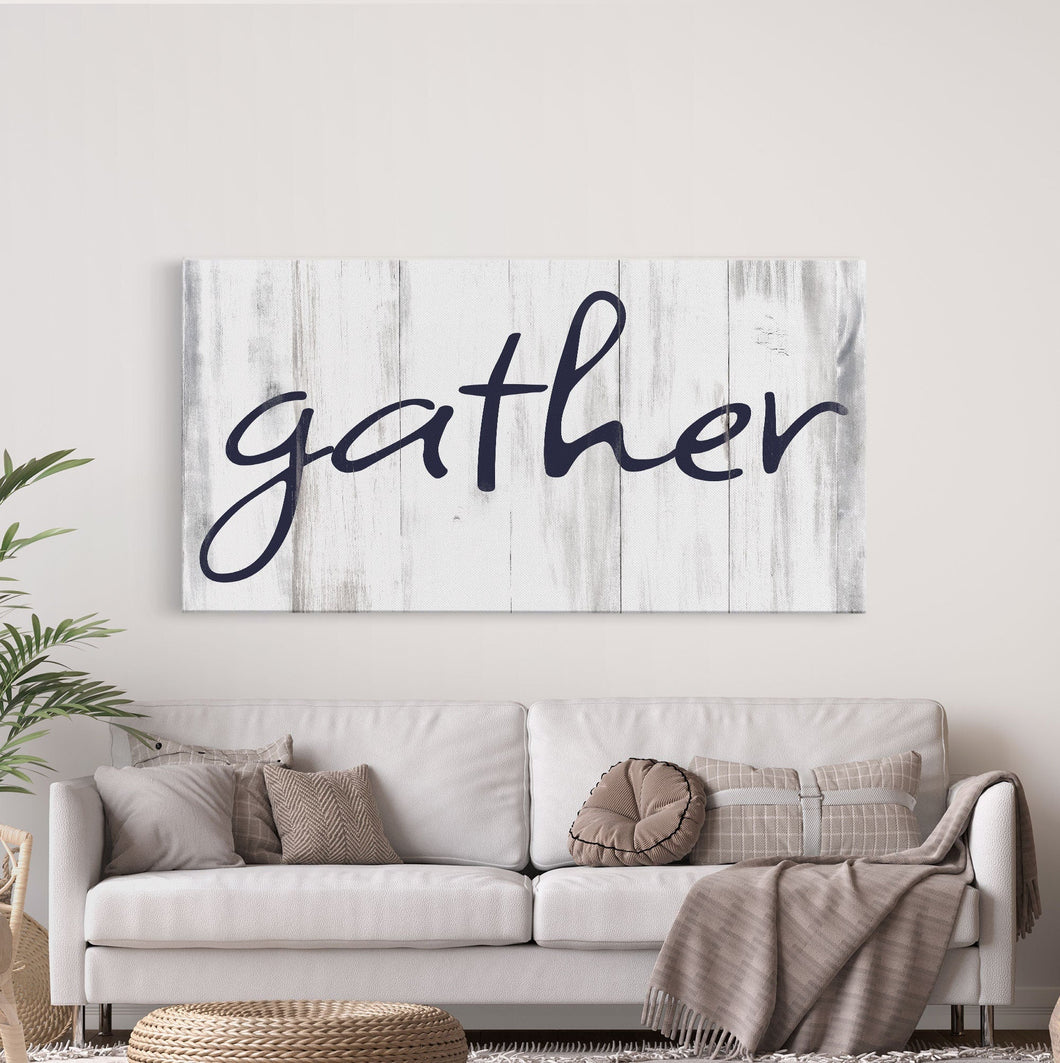 Gather Canvas Sign Gather Sign Large Gather Wood Sign Gather Sign Canvas Wood Dining Room Signs Dining Room Wall Decor Thanksgiving Signs