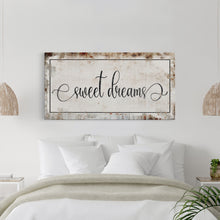 Load image into Gallery viewer, Sweet Dreams, Master bedroom sign for over bed, master bedroom wall decor, wall art for bedroom wall, sweet dreams canvas print, guest room
