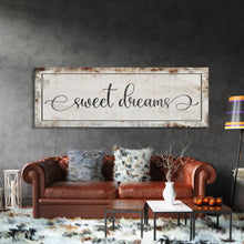 Load image into Gallery viewer, Sweet Dreams, Master bedroom sign for over bed, master bedroom wall decor, wall art for bedroom wall, sweet dreams canvas print, guest room

