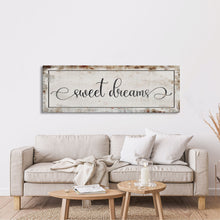 Load image into Gallery viewer, Sweet Dreams, Master bedroom sign for over bed, master bedroom wall decor, wall art for bedroom wall, sweet dreams canvas print, guest room
