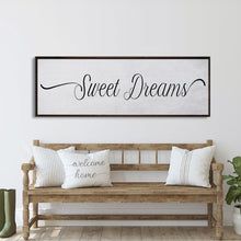 Load image into Gallery viewer, Sweet Dreams Sign, Large Bedroom Wall Decor over the Bed, Farmhouse Decor, Wall Art Decor, Canvas Print, Bedroom Wall Decor
