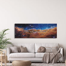 Load image into Gallery viewer, NASA James Webb Space Telescope Carina Nebula High Resolution Space Cosmic Cliffs Star Birth Canvas Nasa Space Prints Art Galaxy Landscape
