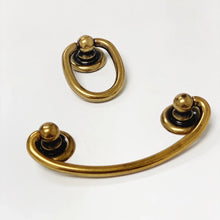 Load image into Gallery viewer, Brass Ring Pulls &quot;Oval&quot; Bail Drawer Pulls
