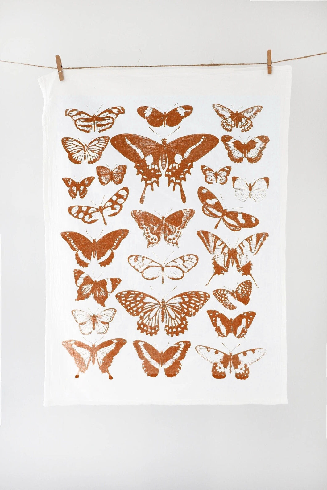 Butterfly Tea Towel Terra-cotta