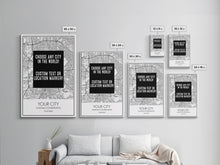 Cargar imagen en el visor de la galería, Choose Any City - Custom Map Art - Office Decor Travel Gift Custom Map City Canvas Print Home Town Streets Map Art Wall Poster Gift
