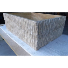 Load image into Gallery viewer, Travertine Rectangular Sink Natural Stone Above Vanity Bathroom Sink (W)23&quot; (D)18&quot; (H)8&quot;
