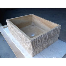 Load image into Gallery viewer, Travertine Rectangular Sink Natural Stone Above Vanity Bathroom Sink (W)23&quot; (D)18&quot; (H)8&quot;
