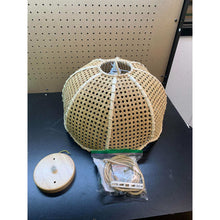 Load image into Gallery viewer, Arturesthome Indoor Hanging Ceiling Light Fixture, Hand Woven Vintage Lotus Flower Pendant Lamp Chandelier for Kitchen Living Room Bedroom Crafts Lampshade
