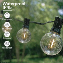 Carregar imagem no visualizador da galeria, 27 Ft Pro - Globe Solar LED Outdoor String Lights – Waterproof, G40 Retro Edison Filament Bulbs -Warm White
