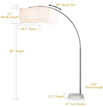 Load image into Gallery viewer, Arc Floor Lamp with Unique Hanging Drum - Arching Over The Couch
