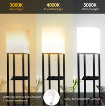 Cargar imagen en el visor de la galería, Floor Lamp Charger - Shelf Floor Lamp with USB Charging Ports and Electric Outlet
